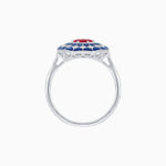 Load image into Gallery viewer, Art Deco Inspired Octagonal shaped Geometric Ring with Gemstone - Shahin Jewelry