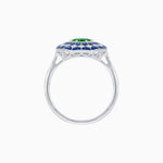 Load image into Gallery viewer, Art Deco Inspired Octagonal shaped Geometric Ring with Gemstone - Shahin Jewelry