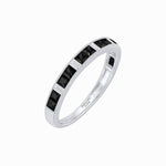 Load image into Gallery viewer, Art Deco Inspired Onyx And Diamond Half Eternity Band - Shahin Jewelry