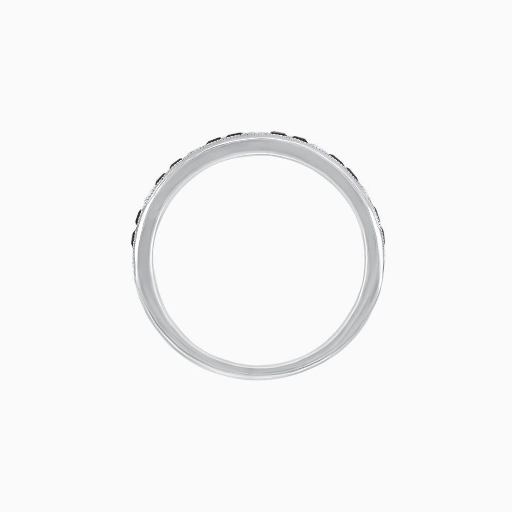 Art Deco Inspired Onyx And Diamond Half Eternity Band - Shahin Jewelry