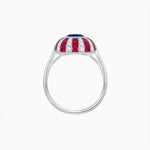 Load image into Gallery viewer, Art Deco Inspired Oval Calibré-Cut Sunburst Dome Ring - Shahin Jewelry