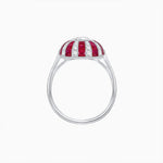 Load image into Gallery viewer, Art Deco Inspired Oval Calibré-Cut Sunburst Dome Ring - Shahin Jewelry