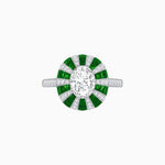 Load image into Gallery viewer, Art Deco Inspired Oval Calibré-Cut Sunburst Dome Ring - Shahin Jewelry