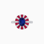 Load image into Gallery viewer, Art Deco Inspired Oval Calibré-Cut Sunburst Dome Ring - Shahin Jewelry