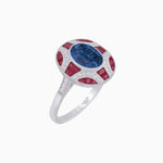 Load image into Gallery viewer, Art Deco Inspired Oval Cut Gemstone Ring - Shahin Jewelry