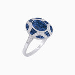 Load image into Gallery viewer, Art Deco Inspired Oval Cut Gemstone Ring - Shahin Jewelry