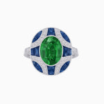 Load image into Gallery viewer, Art Deco Inspired Oval Cut Gemstone Ring - Shahin Jewelry