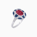 Load image into Gallery viewer, Art Deco Inspired Oval Cut Gemstone Ring - Shahin Jewelry