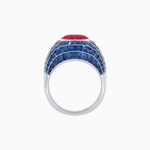 Load image into Gallery viewer, Art Deco Inspired Oval Cut Invisible-Set Mosaic Dome Ring - Shahin Jewelry