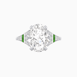 Load image into Gallery viewer, Art Deco Inspired Oval Cut Ring with Gemstone Side Accents - Shahin Jewelry