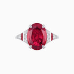 Load image into Gallery viewer, Art Deco Inspired Oval Cut Ring with Gemstone Side Accents - Shahin Jewelry