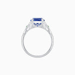 Load image into Gallery viewer, Art Deco Inspired Oval Cut Ring with Gemstone Side Accents - Shahin Jewelry