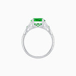 Load image into Gallery viewer, Art Deco Inspired Oval Cut Ring with Gemstone Side Accents - Shahin Jewelry