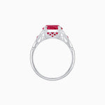 Load image into Gallery viewer, Art Deco Inspired Oval Cut Ring with Gemstone Side Accents - Shahin Jewelry