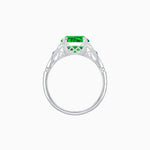 Load image into Gallery viewer, Art Deco Inspired Oval Cut Ring with Gemstone Side Accents - Shahin Jewelry