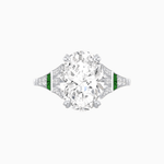 Load image into Gallery viewer, Art Deco Inspired Oval Cut Ring with Gemstone Side Accents - Shahin Jewelry