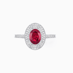 Load image into Gallery viewer, Art Deco Inspired Oval Cut Sunburst Diamond Halo Ring - Shahin Jewelry