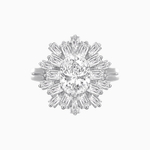 Load image into Gallery viewer, Art Deco Inspired Oval Cut Tapered Baguette Halo Ring - Shahin Jewelry