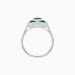 Load image into Gallery viewer, Art Deco Inspired Oval Gemstone Mosaic Diamond Ring - Shahin Jewelry