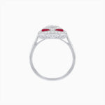 Load image into Gallery viewer, Art Deco Inspired Oval Gemstone Mosaic Diamond Ring - Shahin Jewelry
