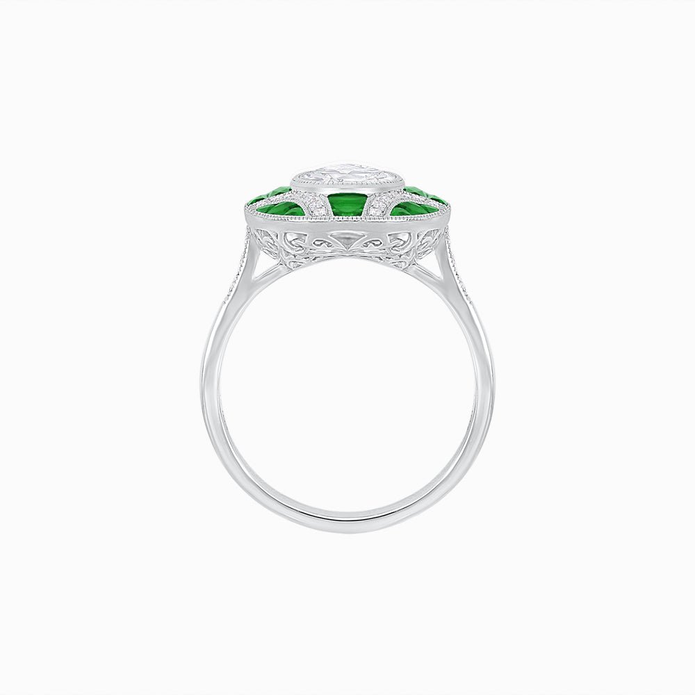 Art Deco Inspired Oval Ring - Shahin Jewelry