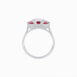 Load image into Gallery viewer, Nocturne in Blue – Art Deco Inspired Oval Ring with Diamond and Gemstone  Custom Center Stone | Geometric Elegance | Hand-Applied Milgrain