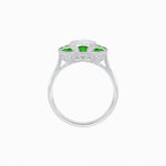 Load image into Gallery viewer, Nocturne in Blue – Art Deco Inspired Oval Ring with Diamond and Gemstone  Custom Center Stone | Geometric Elegance | Hand-Applied Milgrain