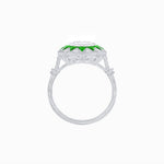 Load image into Gallery viewer, Art Deco Inspired Oval Starburst Calibré-Cut Halo Ring - Shahin Jewelry