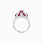 Load image into Gallery viewer, Art Deco Inspired Oval Sunburst Cocktail Ring with Calibré-Cut Gemstones - Shahin Jewelry