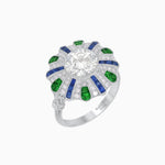 Load image into Gallery viewer, Art Deco Inspired Peacock Diamond Ring - Shahin Jewelry