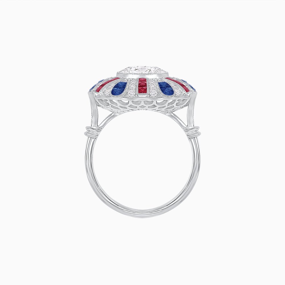 Art Deco Inspired Peacock Diamond Ring - Shahin Jewelry