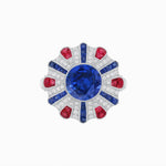 Load image into Gallery viewer, Art Deco-Inspired Peacock Diamond Ring Custom Center Stone | Fan Motif Halo | Hand-Applied Milgrain - Shahin Jewelry