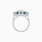 Load image into Gallery viewer, Art Deco Inspired Peacock illusion Setting Diamond Ring - Shahin Jewelry