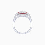 Load image into Gallery viewer, Art Deco Inspired Pear Cut Gemstone Double Halo Ring - Shahin Jewelry