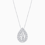 Load image into Gallery viewer, Art Deco Inspired Pear Shape Baguette-Cut Double Halo Pendant - Shahin Jewelry