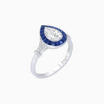 Load image into Gallery viewer, Art Deco Inspired Pear Shape Diamond Ring - Shahin Jewelry