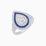 Load image into Gallery viewer, Art Deco Inspired Pear Shape Diamond Ring - Shahin Jewelry