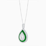 Load image into Gallery viewer, Art Deco Inspired Pear Shape French-Cut Gemstone Pendant - Shahin Jewelry