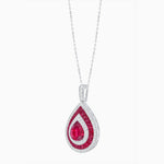 Load image into Gallery viewer, Art Deco Inspired Pear Shape French-Cut Gemstone Pendant - Shahin Jewelry