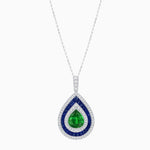 Load image into Gallery viewer, Art Deco Inspired Pear Shape French-Cut Gemstone Pendant - Shahin Jewelry