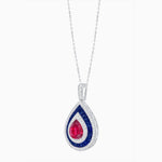 Load image into Gallery viewer, Art Deco Inspired Pear Shape French-Cut Gemstone Pendant - Shahin Jewelry