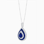 Load image into Gallery viewer, Art Deco Inspired Pear Shape French-Cut Gemstone Pendant - Shahin Jewelry