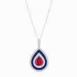 Load image into Gallery viewer, Art Deco Inspired Pear Shape French-Cut Gemstone Pendant - Shahin Jewelry