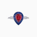 Load image into Gallery viewer, Art Deco Inspired Pear Shape Gemstone Ring - Shahin Jewelry