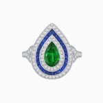 Load image into Gallery viewer, Art Deco Inspired Pear Shape Gemstone Ring - Shahin Jewelry