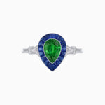 Load image into Gallery viewer, Art Deco Inspired Pear Shape Gemstone Ring - Shahin Jewelry