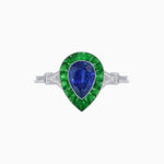 Load image into Gallery viewer, Art Deco Inspired Pear Shape Gemstone Ring - Shahin Jewelry