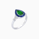 Load image into Gallery viewer, Art Deco Inspired Pear Shape Gemstone Ring - Shahin Jewelry