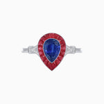 Load image into Gallery viewer, Art Deco Inspired Pear Shape Gemstone Ring - Shahin Jewelry