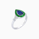 Load image into Gallery viewer, Art Deco Inspired Pear Shape Gemstone Ring - Shahin Jewelry